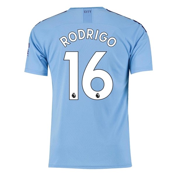 Camiseta Manchester City NO.16 Rodrigo 1ª Kit 2019 2020 Azul